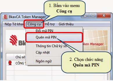 quên mã pin bkavca quen ma pin bkavca