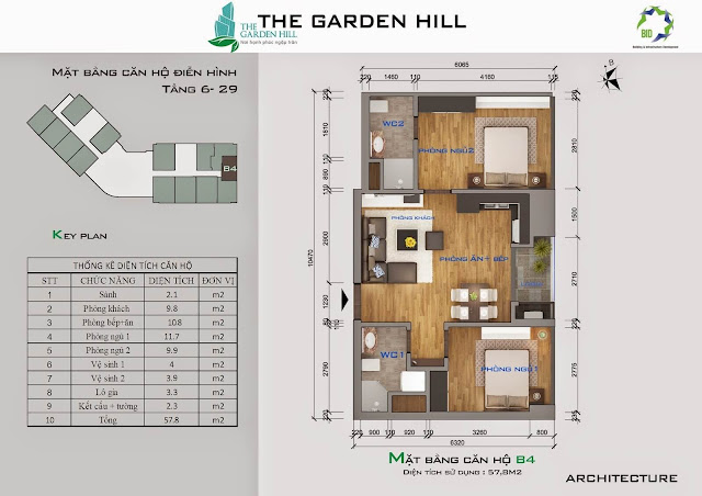 Căn B4 tầng 6 đến 29 Garden Hill - 99 Trần Bình Căn B4 tầng 6 đến 29 Garden Hill - 99 Trần Bình