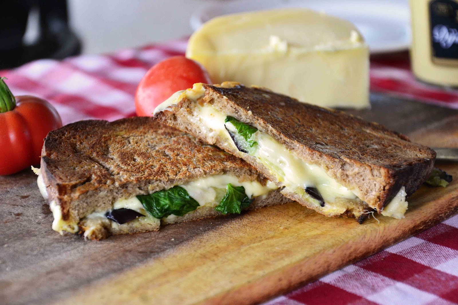 EggplantBasil Grilled Cheese on Rye