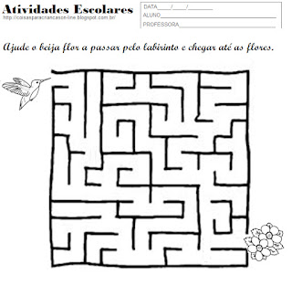 atividades para crianças labirinto para imprimir