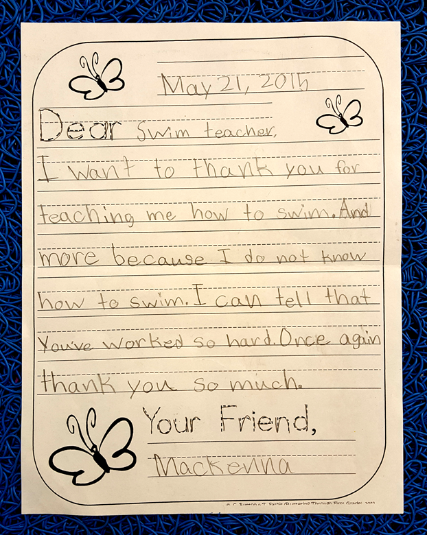 Letter from a Happy Swimmer