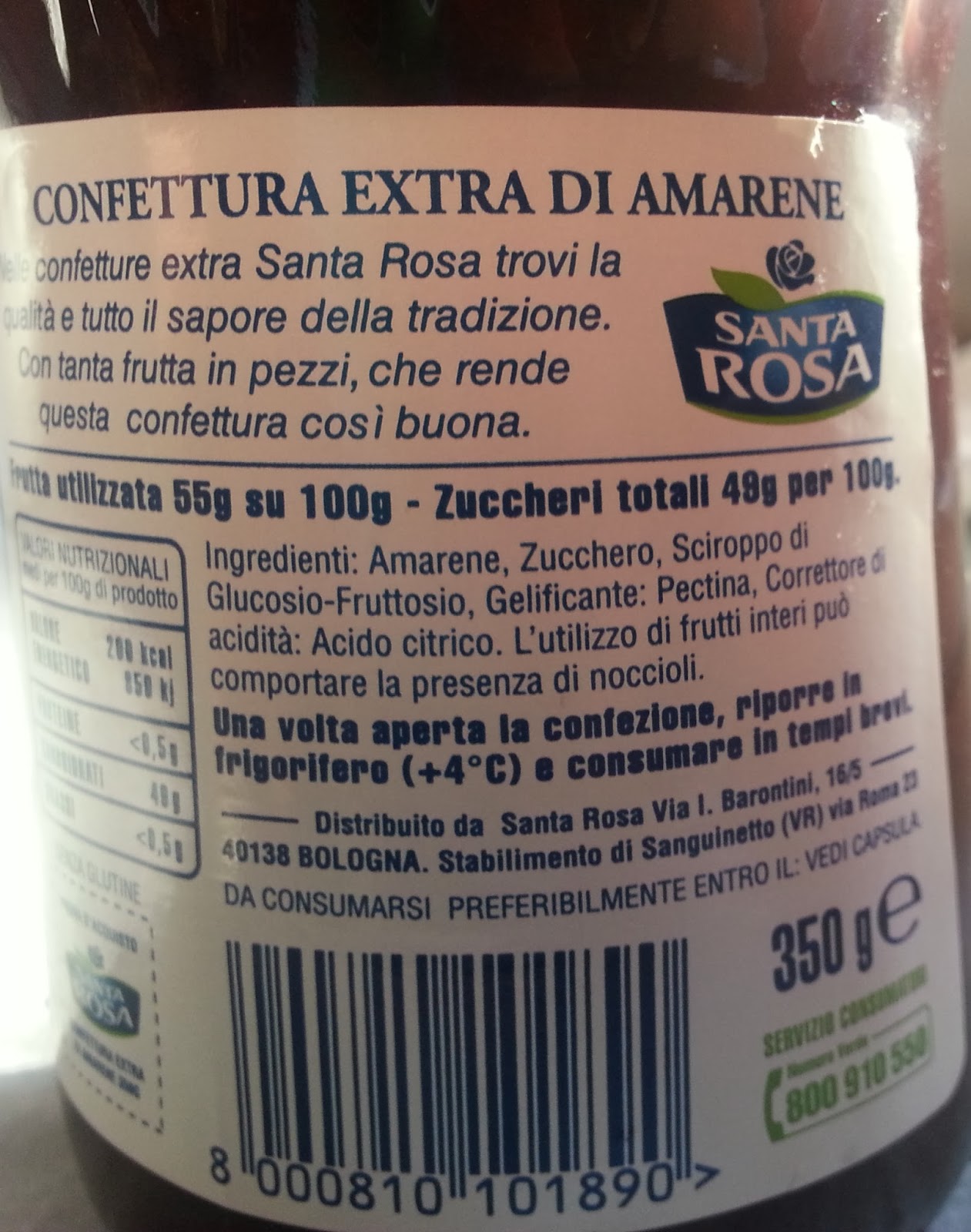 Il benessere dolce Prova di assaggio confettura extra Santa Rosa