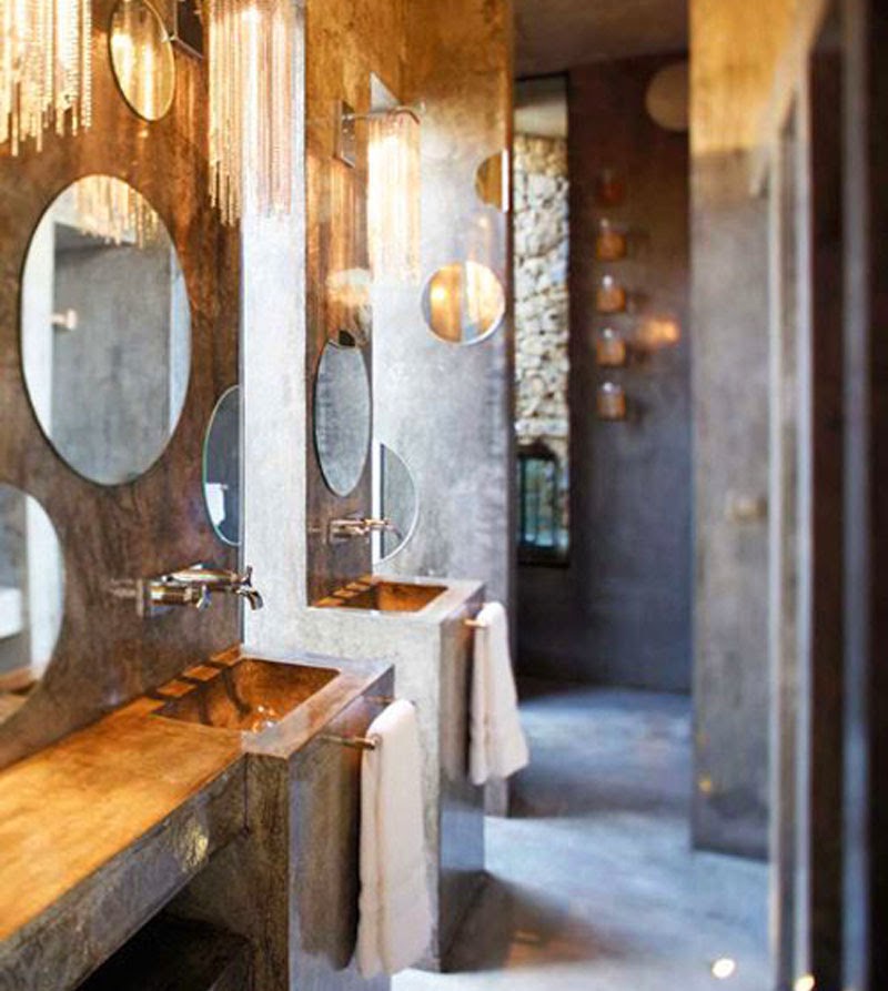 Espejos sin marco 'vintage' o actuales para decorar tus paredes ... Baño Ideas Industriales