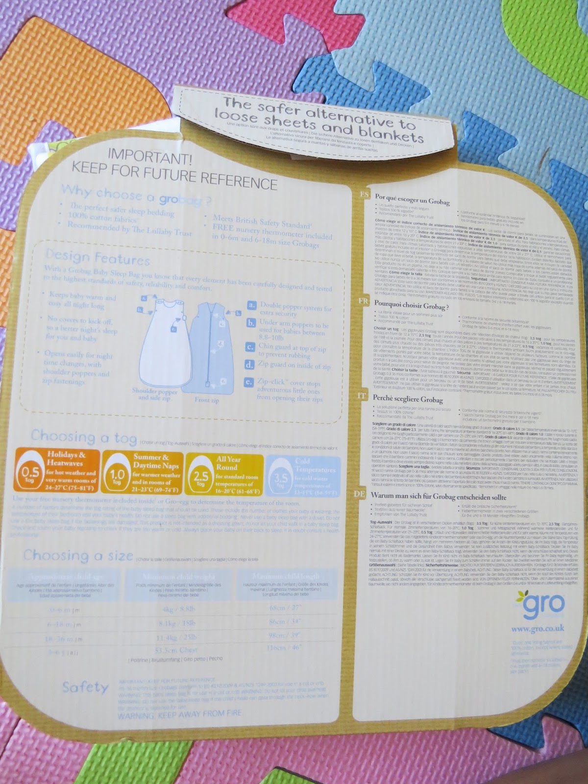 Learn to be a Mom Grobag The original is now Lullaby Trust Review 