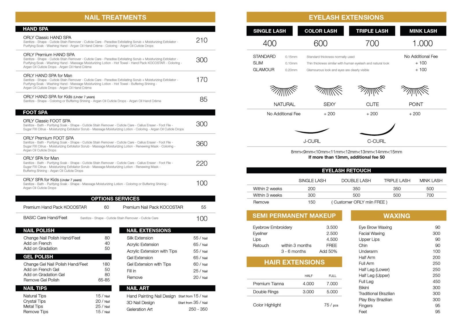 it service price list