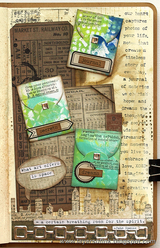 Layers of ink - Mini Envelope Art Journal Page