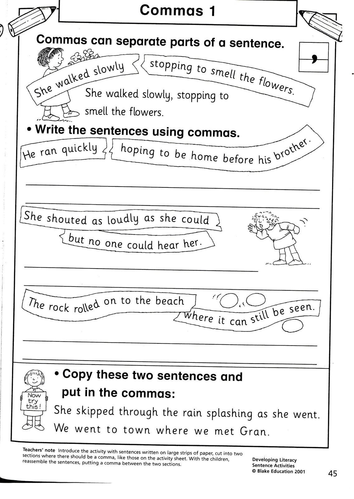 mrs beecher the teacher april 2011 commas in a sentence