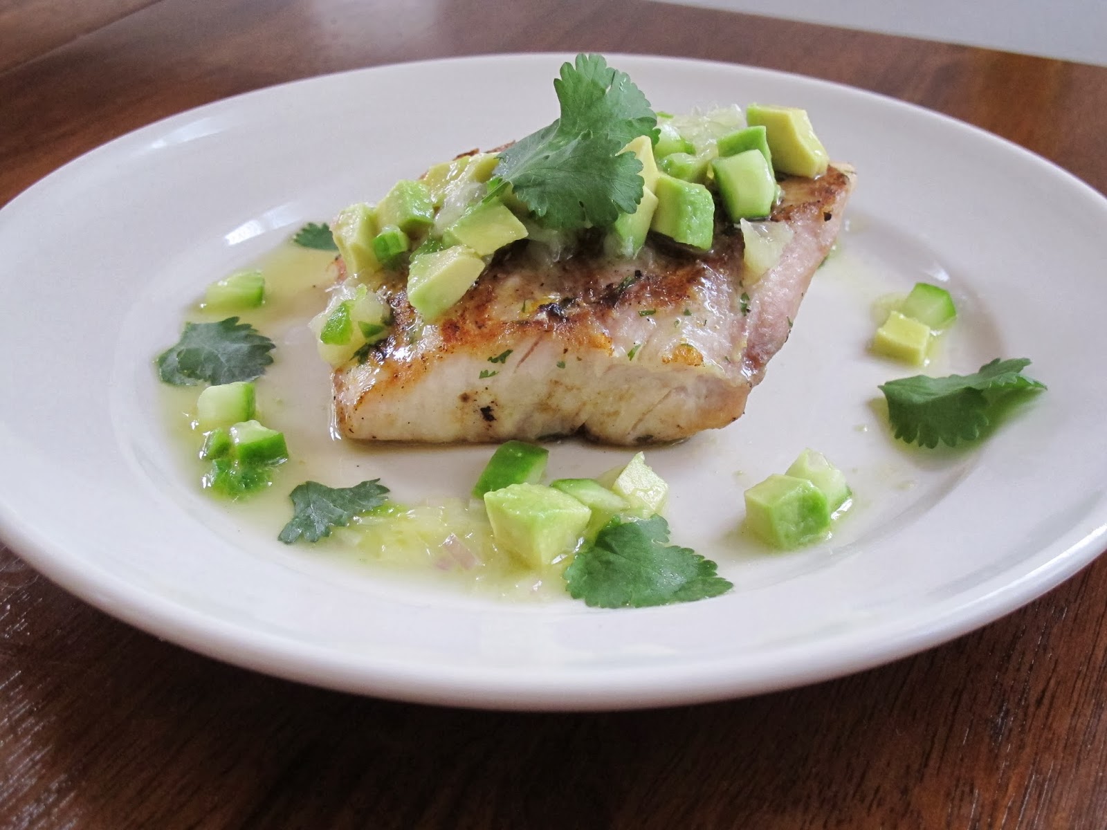 Kitchen Sink Diaries Grilled Mahi Mahi with Grapefruit & Avocado Salsa