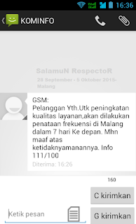 Sms KOMINFO Penataan Frekuensi 4G LTE Sms KOMINFO Penataan Frekuensi 4G LTE