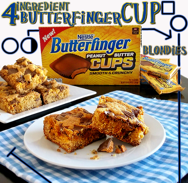 4 Ingredient Butterfinger Cup Blondies #ThatNewCrush #shop #cbias