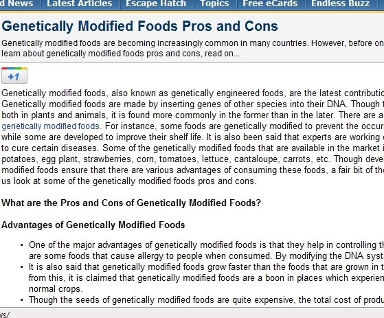 Genetically modified food pros and cons essay