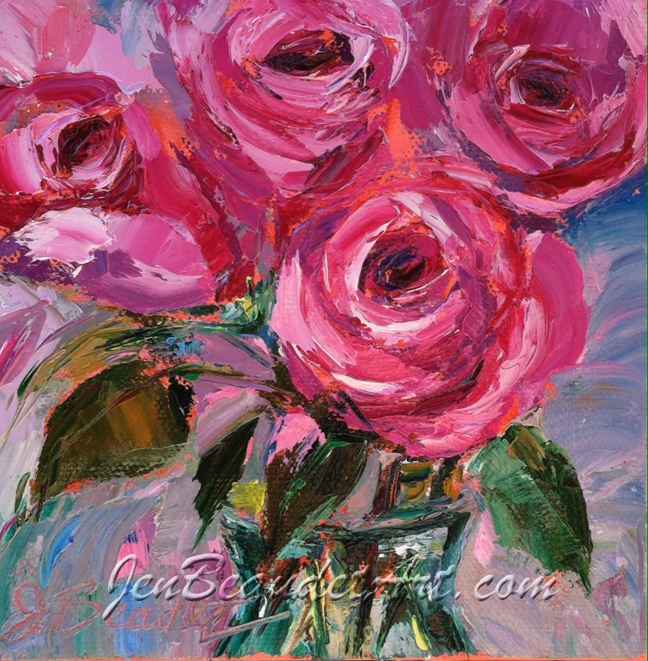 Jen Beaudet Art Pink Roses Day 2