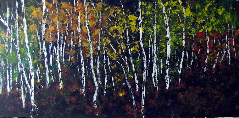 Sold    -    Aspen Mountain Acrylic on Canvas 24 x 48 - SOLD