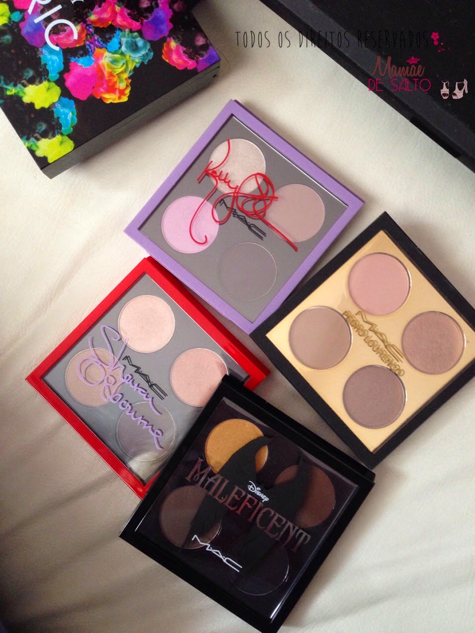 quarteto de sombras MAC Sharon Osbourne - Kelly Osbourne - Maleficent - Pedro Lourenço / Blog Mamãe de Salto