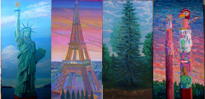 Liberty, Tower, tree and totem