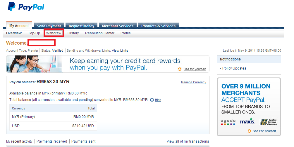 Cara withdraw ke paypal