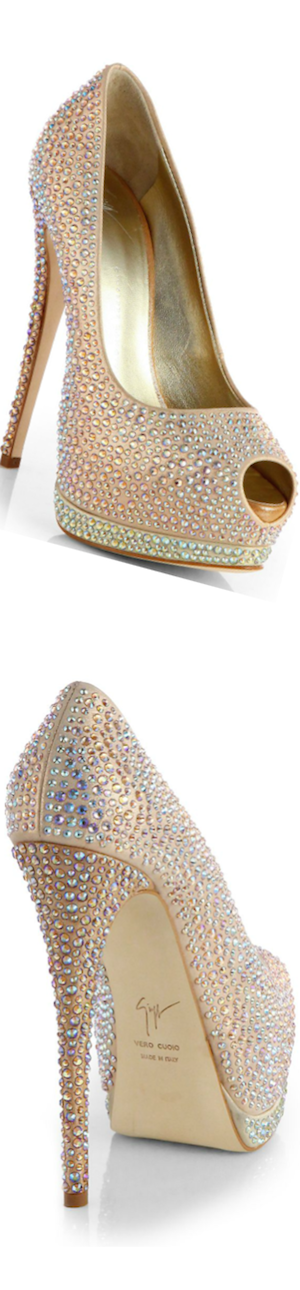 Giuseppe Zanotti Jeweled Satin Platform Pumps Giuseppe Zanotti Jeweled Satin Pumps