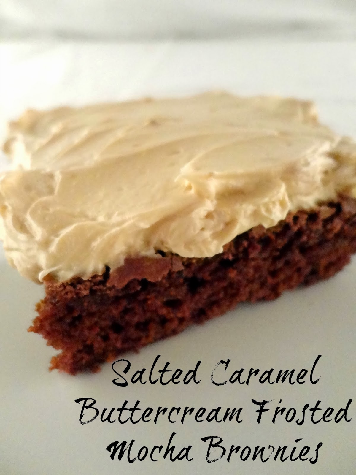 Rosie Discovers Salted Caramel Buttercream Frosted Mocha Brownies