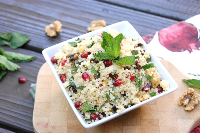 Couscous Salad with Pomegranate Seeds & Mint The Kitchen is My Playground