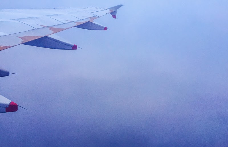 airplane in the clouds