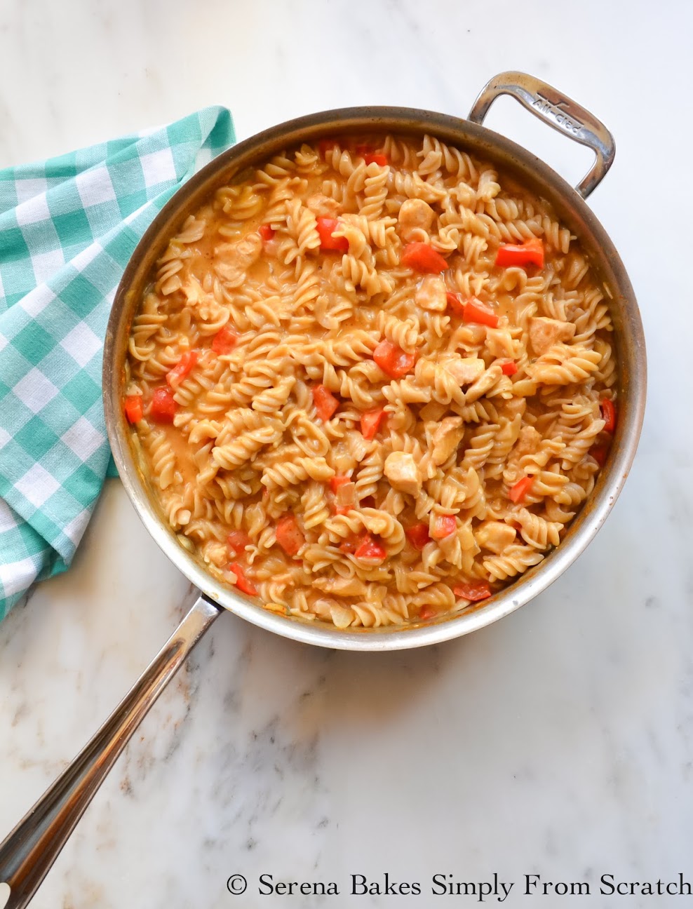 One Skillet Chicken Macaroni and Cheese With A Gluten Free Option