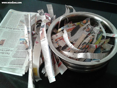 Cut paper Make strips