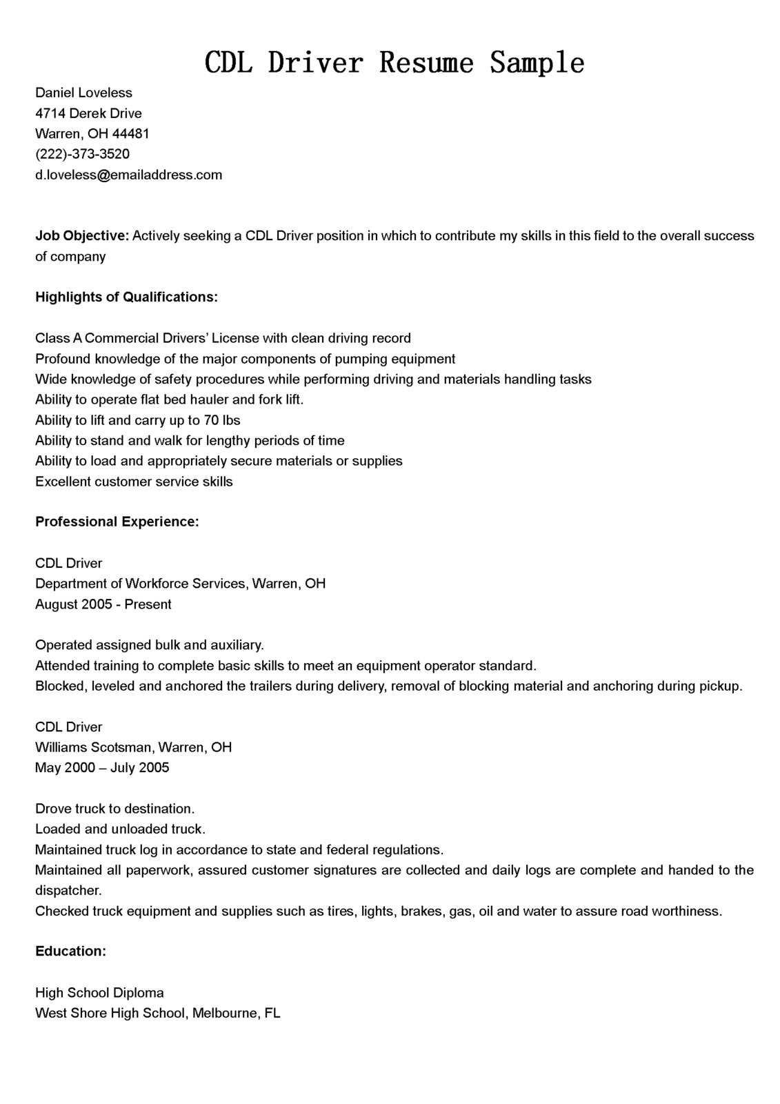 Cdl Driver Resume vacuum truck cdl driver resumes Cdldriverresumesamplejpg Cdl Driver Resume sample resume truck driver resume exles near Cdldriverresumesamplejpg