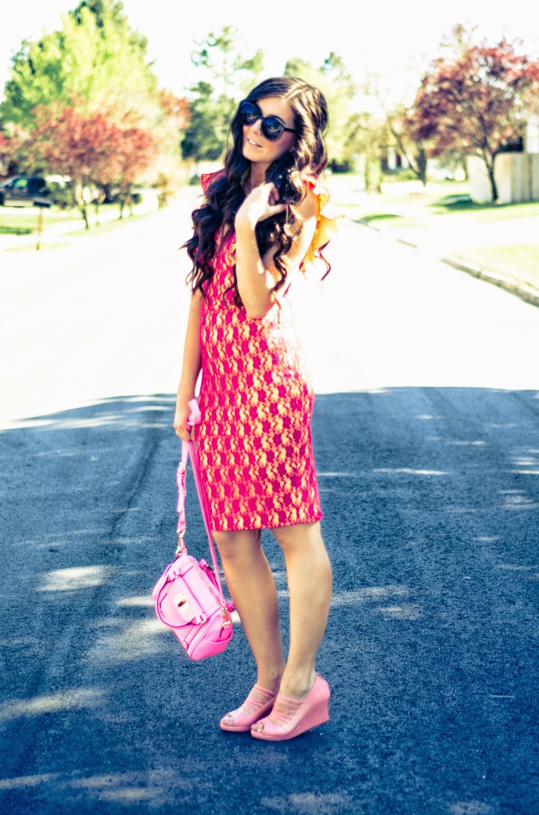 For Love  Bright pink dresses, Hot pink dresses, Style