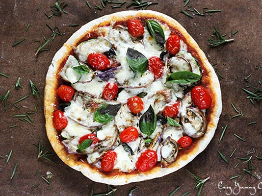 Grilled Zucchini and Eggplant Pizza