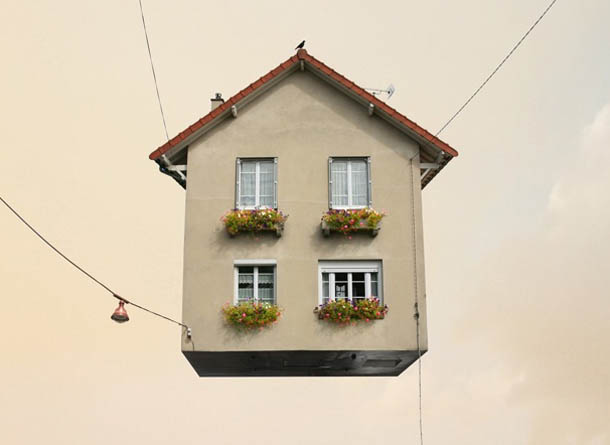 Casas Voadoras | Manipulação digital de Laurent Chehere Casas Voadoras | Manipulação digital de Laurent Chehere