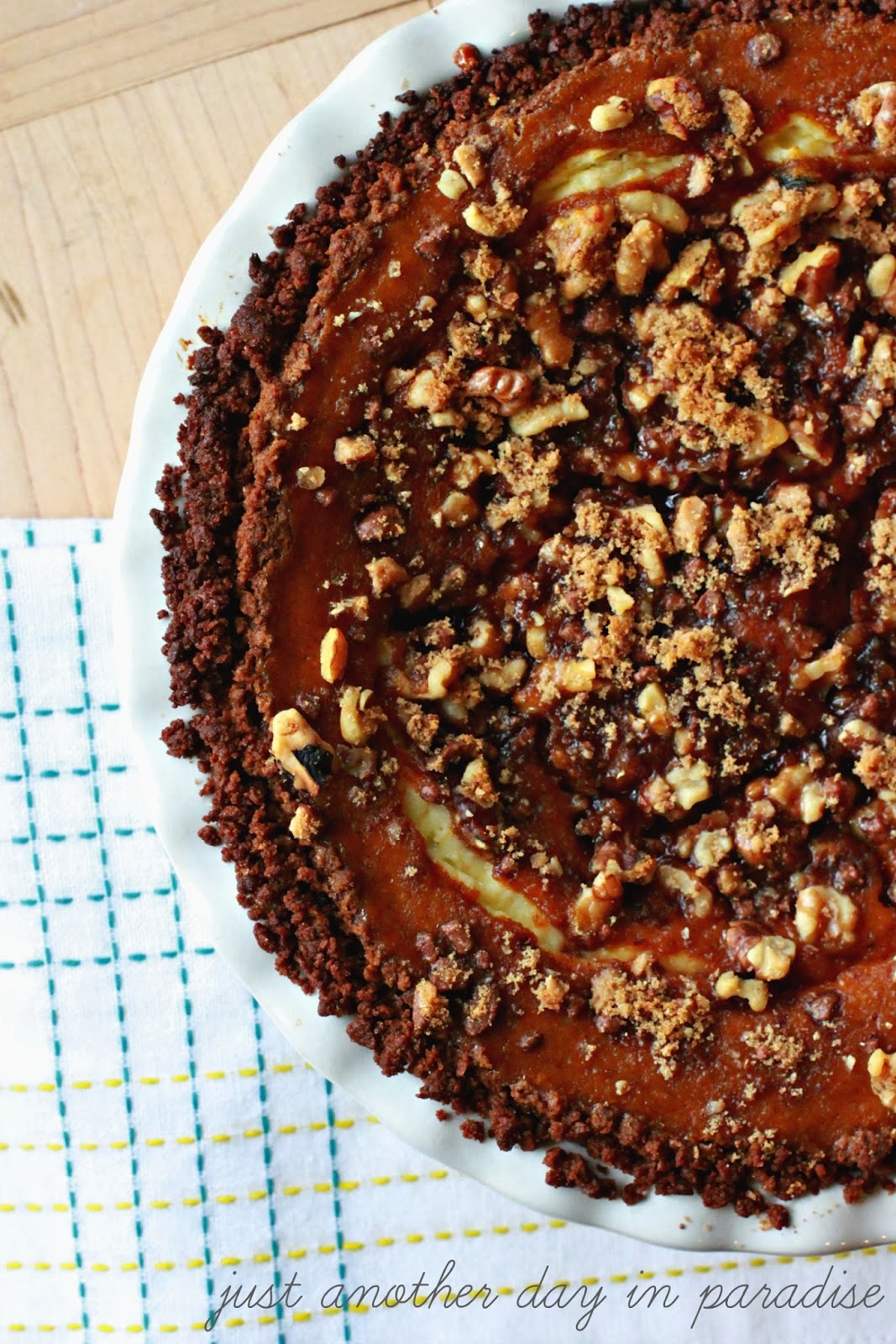 Larissa Another Day Pumpkin Cheesecake Pie with Gingersnap Crust