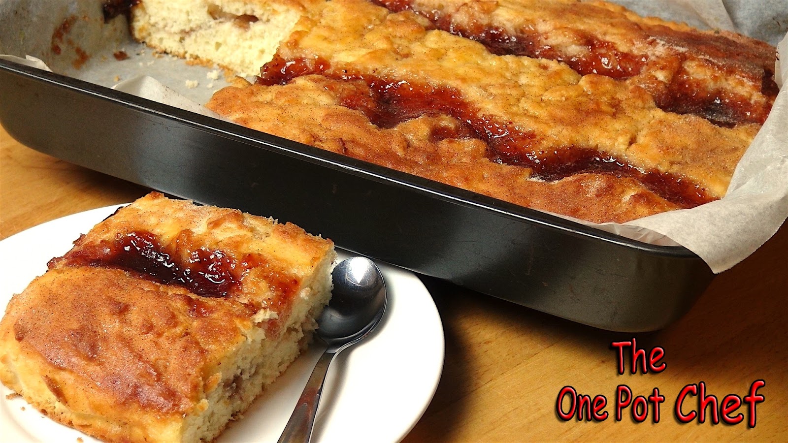 The One Pot Chef Show Jam Donut Tray Bake One Pot Chef