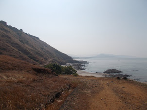 View of the Korlai coastline from the Lighthouse road facing the sea-front.