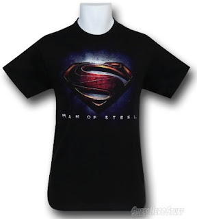 Click here to purchase your Superman Man of Steel movie logo black t-shirt at SuperHeroStuff! Click here to purchase your Superman Man of Steel movie logo black t-shirt at SuperHeroStuff!
