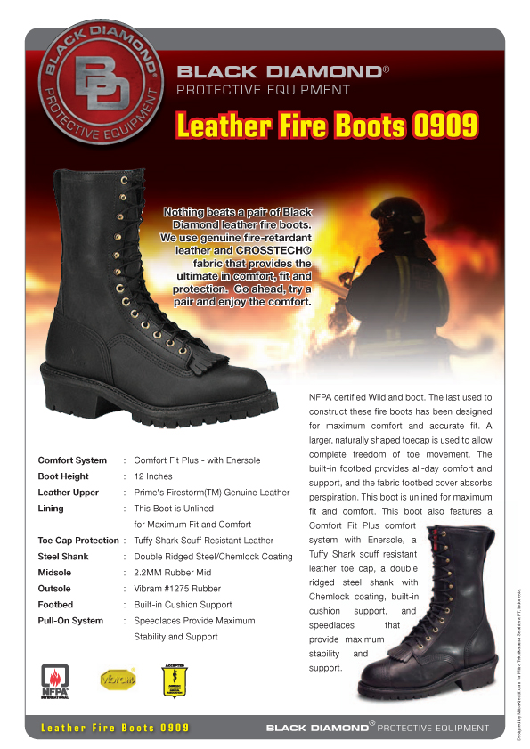 Ajoull Creative • Black Diamond Leather Fire Boots 0909 Brochure A4