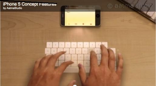 iPhone 5 with a Heavenly Laser Keyboard Concept