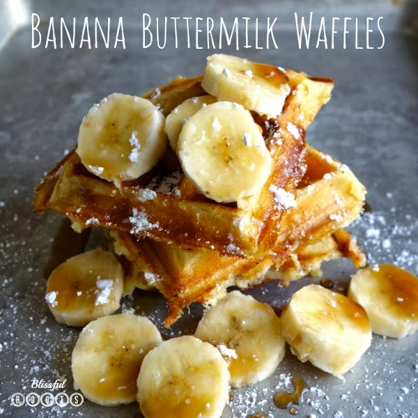 Banana Buttermilk Waffles @ Blissful Roots