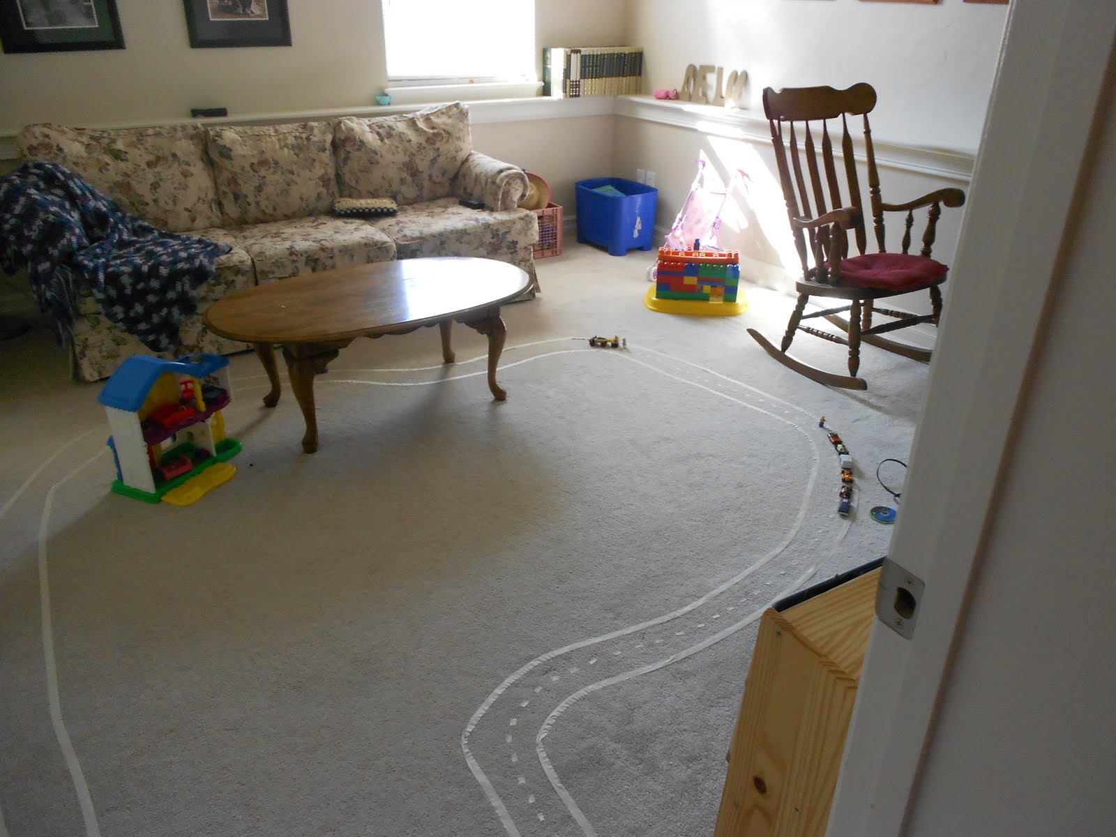 Almost Unschoolers Masking Tape Roads Indoor Play