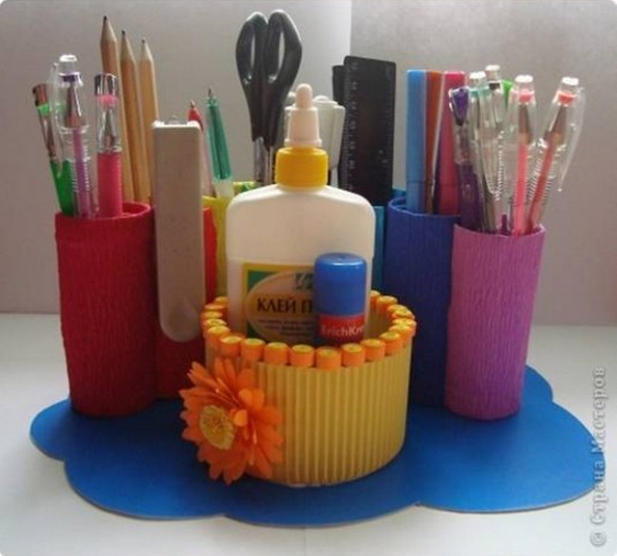 DIY Rainbow Desk Organizer from Toilet Paper Rolls The Idea King