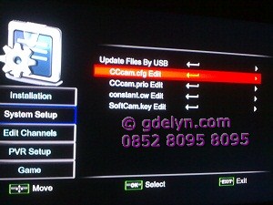 Tampilan CCCAM Client Setup cara isi tiket cccam,c-line,tiket fly,biss key