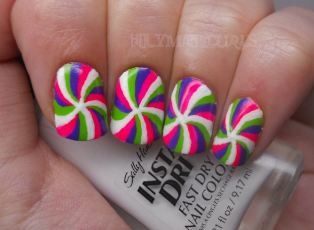 holy manicures funky swirl nails