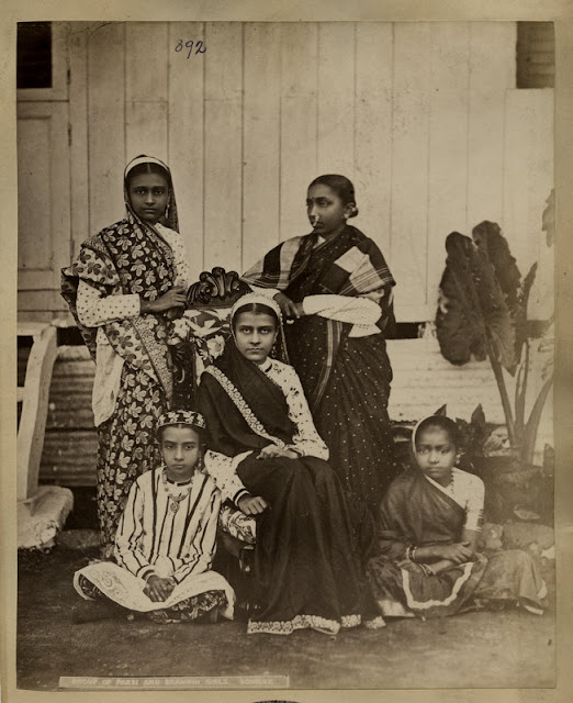 Group+of+Parsi+and+Brahmin+Girls+-+Bombay+(Mumbai)+ca.1880's