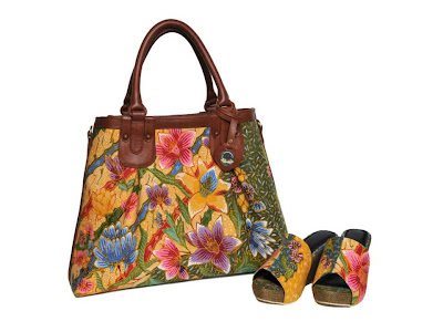 batik handbag and wedges