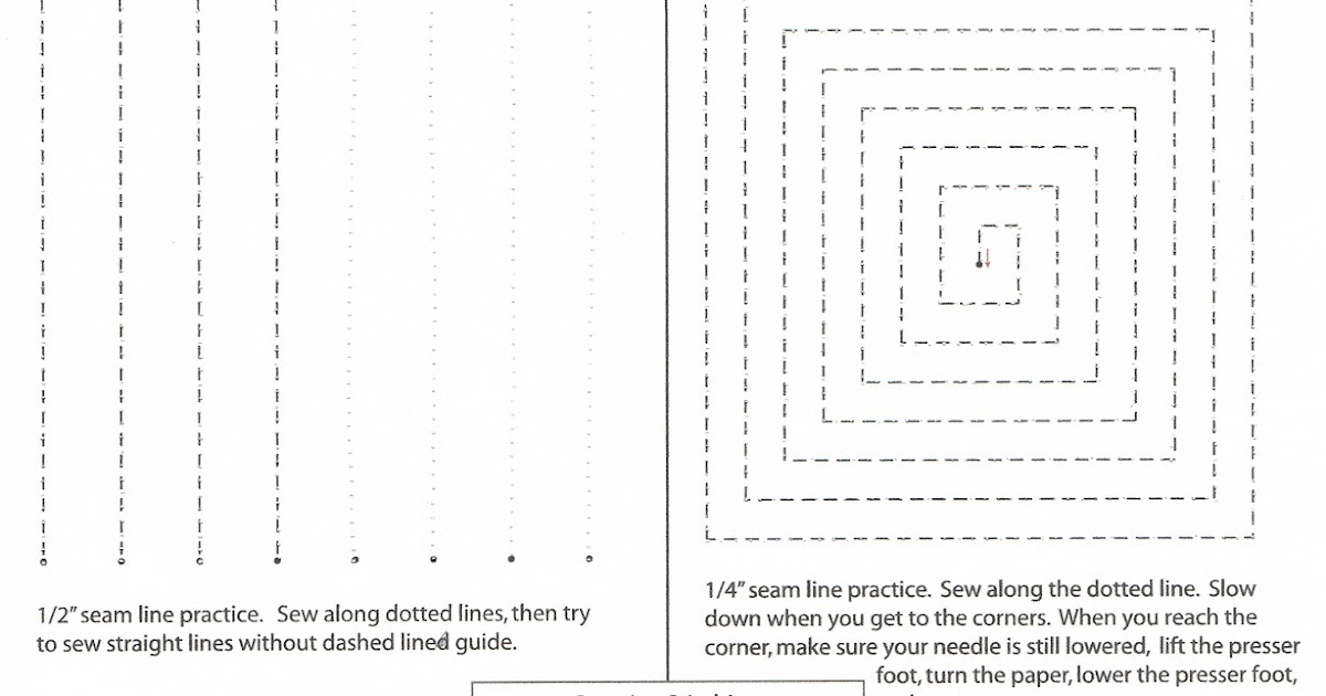 The Sewing Notebook Practice Machine Sewing Sheet for Beginners