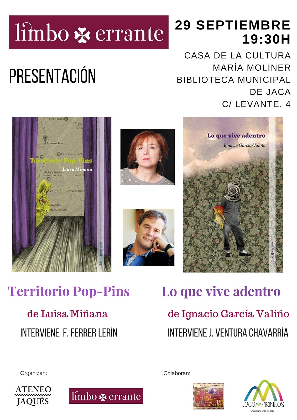 VIERNES 29: PRESENTACIÓN EDITORIAL LIMBO ERRANTE