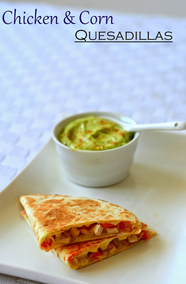Kachuss Delights Cheesy Chicken Corn Quesadilla With Avocado Dip