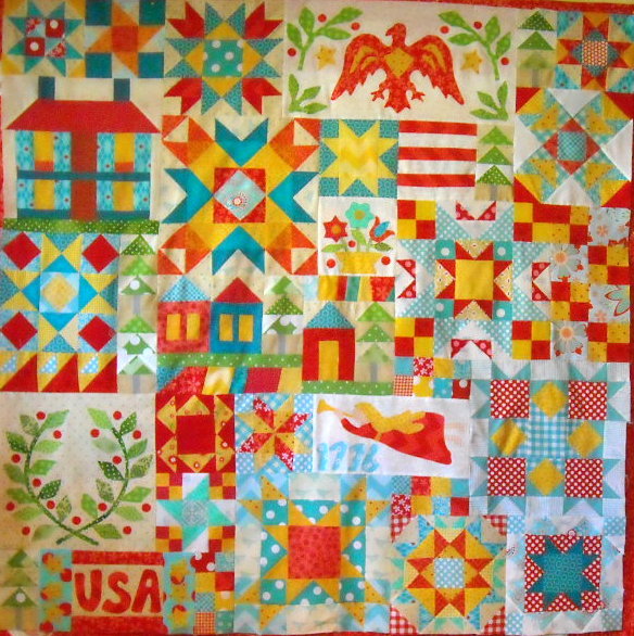 Blossom and Bev Summer Celebration Quilt is Pieced! (without borders)