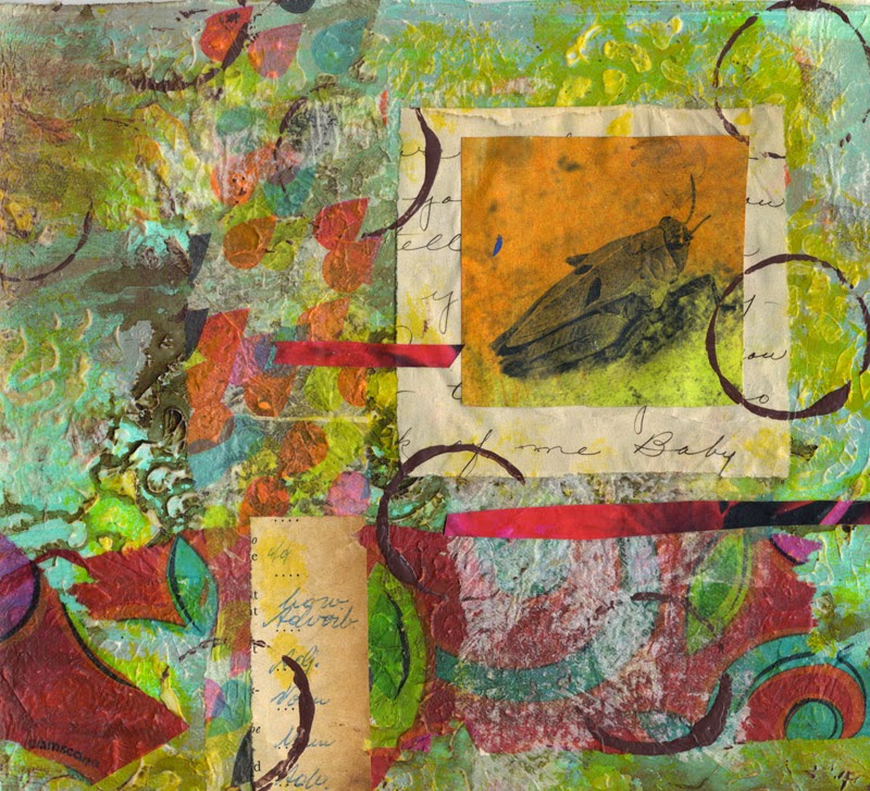 collage with stoplight, buildings, and bug collage with stoplight, buildings, and bug