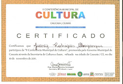 II CONFERENCIA MUNICIPAL DA CULTURA DE CAUCAIA EM 10 DE NOVEMBRO DE 2011