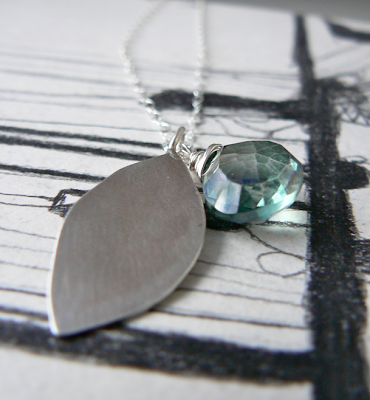 topaz spring leaf necklace